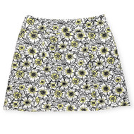 Skort, Phone Pocket 2 Front Pockets Beachtime by LuLu B Flower Yellow White