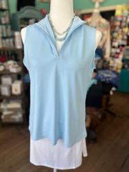 Top, Sleeveless 1/4 Zip Coolant Fabric LuLu B Baby Blue