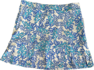 Skort, Pleated Hem 2 Large Pockets Coolant Fabric LuLu B Turquoise Aqua Coral