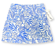 Skort, Phone Pocket On Shorts 2 Waist Zip Pockets Side Zip Coolant Fabric Lulu B Blue Flower