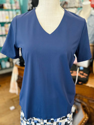 Top, Short Sleeved Coolant Fabric LuLu B Navy