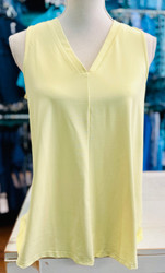 Top, Sleeveless Flare V Neck Coolant Fabric LuLu B Yellow