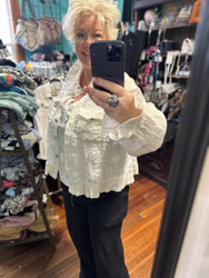 Shirt, Jacket Textured Lace Patch Ivory