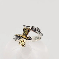 Ring, Dragonfly Silver-plated Adjustable