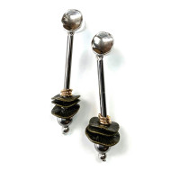 Earrings, Dangle Layered Discs