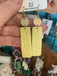 Earrings, Dangle Wildflower Yellow