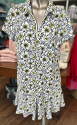 Dress, Beachtime By LuLu B Short Sleeve Ruffle Hem Detail Daisy Flower