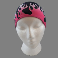Headband, Motorcycle Hot Pink Flames Rhinestones