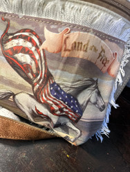 Purse, Crossbody Shoulder Canvas American Flag Horse