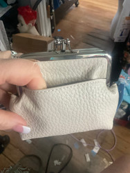 Coin Purse, RFID Card Protection 2 Compartment Outside Pocket Winter White