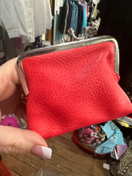 Coin Purse, RFID Card Protection 2 Compartment Outside Pocket Poppy Red