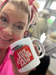 Coffee Mug, Live Laugh Toaster Bath