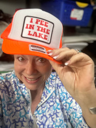 Cap Baseball Trucker, I Pee In The Lake Neon Orange