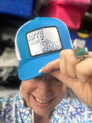 Cap Baseball Trucker, Sorry About My Husband Aqua White