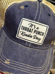 Baseball Trucker Cap, It’s A Throat Punch Kinda Day! Vintage Black Unisex