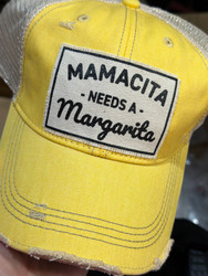 Baseball Trucker Cap, Mamacita Needs A Margarita Vintage Yellow