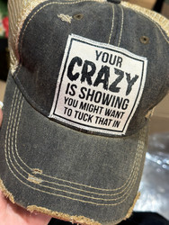 Baseball Trucker Cap, You’re Crazy Is Showing You Might Want To Tuck That Back In  Black