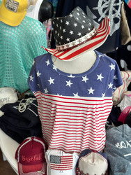 Top, Red White Blue Oversized July 4th
