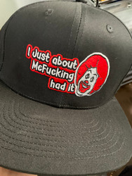 Baseball Trucker Cap, Just About McFuckin Had It Ronald McDonald Black