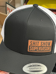 Baseball Trucker Cap, Shit Show Supervisor Leather Patch