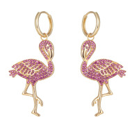 Earrings, ARRIVING SOON Pink Flamingo Cubic Zirconia Crystals 