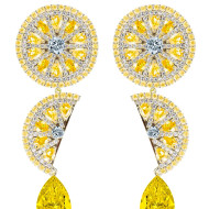 Earrings, ARRIVING SOON Lemon 18k Gold Plated Cubic Zirconia Glass Crystal