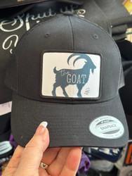 Baseball Trucker Cap, The Goat Black Mesh Back Snap Back Black