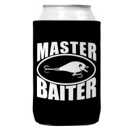 Can cooler Koozie, Master Baiter Black Fishing Funny Fisher