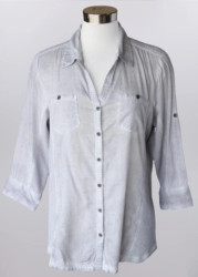 Keren Hart Shirt, Light Weight Roll Up Button Sleeves Grey 