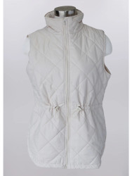 Keren Hart Vest, ARRIVAL 9-15 Quilted Two Pocket Cinch Tie Waist Cream