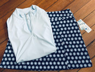 LuLu B Beachtime Skort 2 Pocket Navy Blue Flower