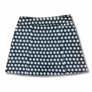 LuLu B Beachtime Skort 2 Pocket  White Daisy Black dybk
