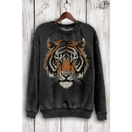 ARRIVING SOON Sweatshirt Mineral Wash Tiger Black