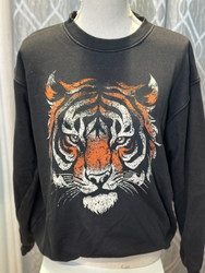 Sweatshirt Mineral Wash Tiger Black Roomie