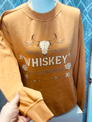 Sweatshirt Whiskey Smooth As Tennessee Whiskey Mineral Washed  Mustard