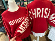 Sweater Merry Christmas On Back Arms Shoulders Ho Ho Ho on FrontOversized 