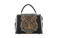 Purse Backpack Shoulder Satchel Tiger Rhinestone BackSide Zip Pocket