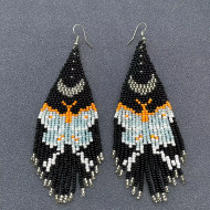 Earrings Boho Beaded Butterfly Moth Moon Earrings 