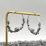 Earrings Skull Halloween Stainless Steel Hoop