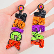 Earrings Halloween beaded Trick or Treat