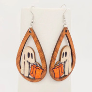 Earrings Ghost Wooden 