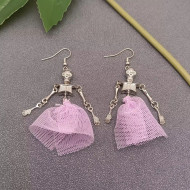 Earrings Skull Skeleton Halloween Tule Skirt