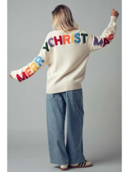 ARRIVING 10-30 Sweater Merry Christmas Lettering On Back 