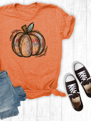 T-Shirt Pumpkin Tye Dye Multi Color Range Thanksgiving Halloween 