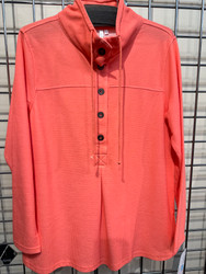 LuLu B Tunic Top 5 Button Tie Neck 