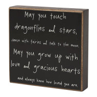 Wall Art Box Sign Black May You Touch Dragonflies & Stars & Dance With Faries