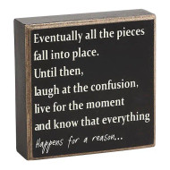 Wall Art Box Sign Black Everything Happens For A Reason
