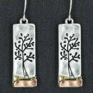 Earrings Tree Of Life Tri Tone