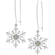 Earrings Snowflake AB Crystal Rhinestone Winter Christmas