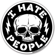 Sticker I Hate People Skull Funny